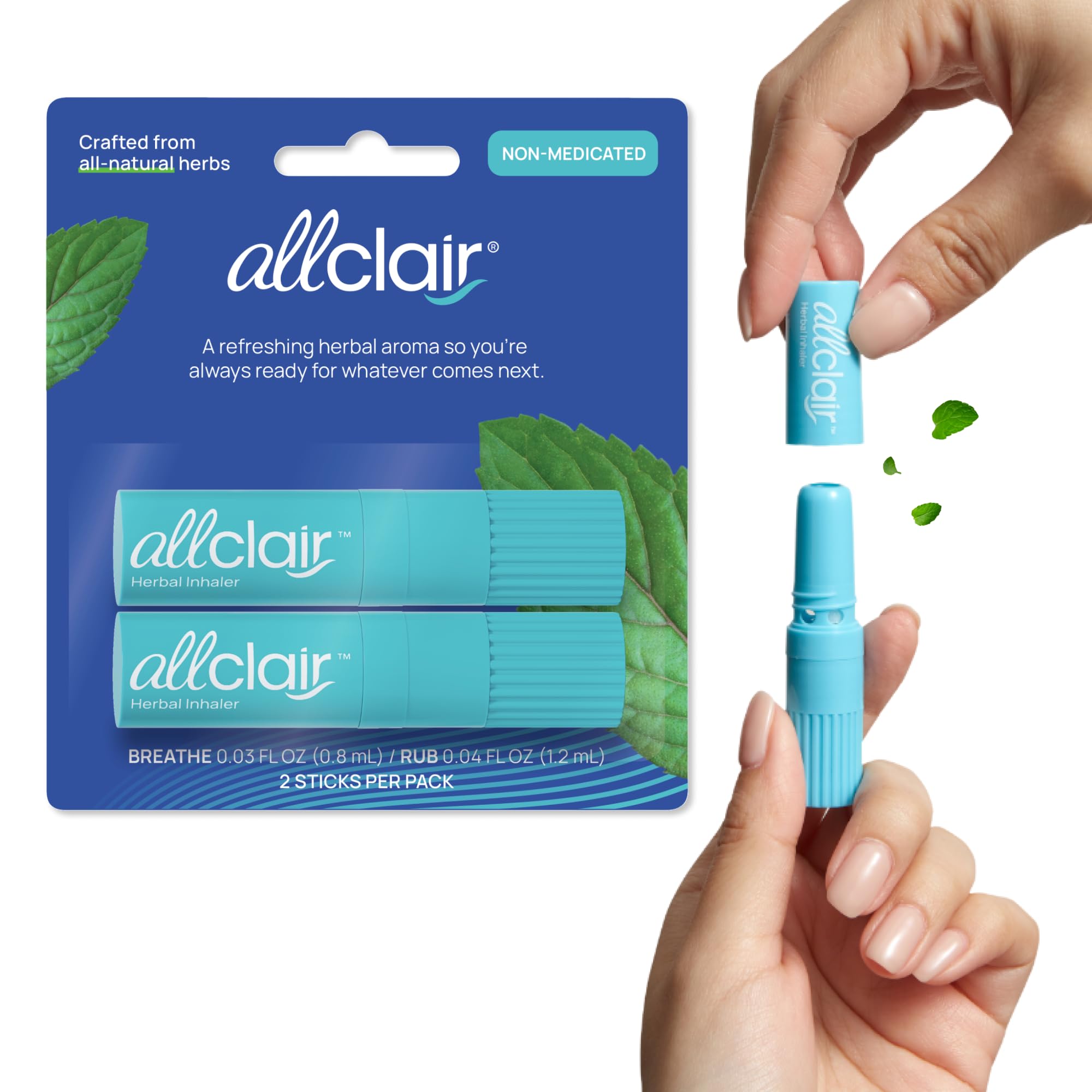 Allclair Nausea Relief Inhaler for Motion & Morning Sickness – Fast-Acting, Non-Drowsy, Natural Alternative to Pills & Patches, Travel Essential (2 Inhalers) - Maple Wellness Supplements