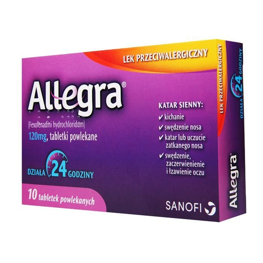 Allegra 120mg, 10 tablets - hay fever - TrustMedUSA