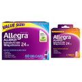 Allegra Adult 24-Hour Allergy Relief Gelcaps, Non-Drowsy Indoor and Outdoor Allergy Medicine, 180 mg Fexofenadine HCI Antihistamine Pill, 60 Count Plus 1 Count Travel Pack - Maple Wellness Supplements