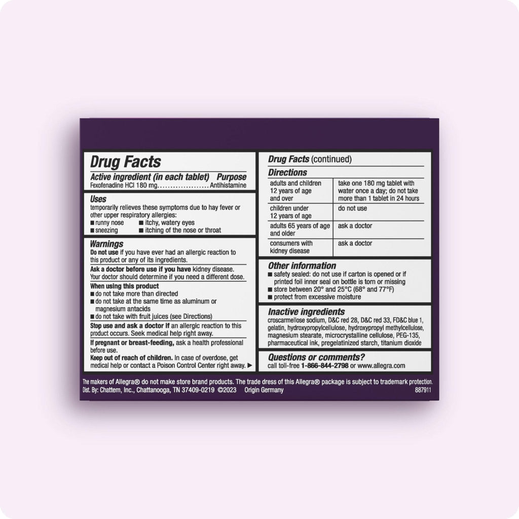 Allegra Adult 24-Hour Allergy Relief Gelcaps, Non-Drowsy Indoor and Outdoor Allergy Medicine, 180 mg Fexofenadine HCI Antihistamine Pill, 60 Count Plus 1 Count Travel Pack - Maple Wellness Supplements