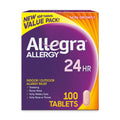 Allegra Adult 24-Hour Allergy Relief Tablets, Non-Drowsy Indoor and Outdoor Allergy Medicine, 180 mg Fexofenadine HCI Antihistamine Pill, 100-Count - Maple Wellness Supplements