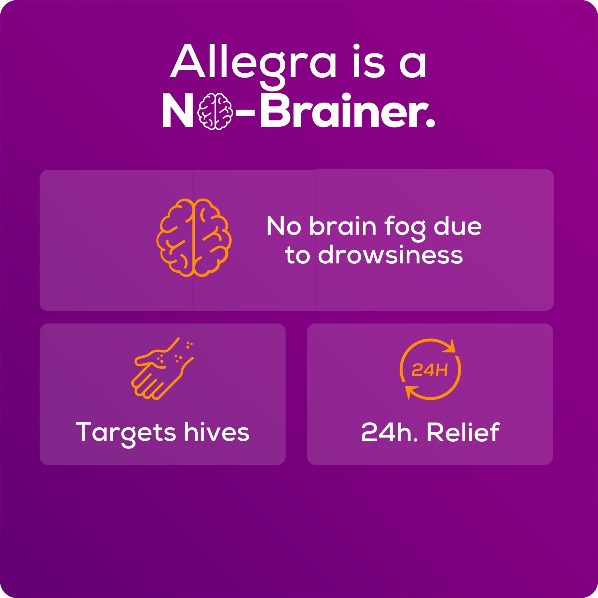Allegra Hives Antihistamine 24-Hour Tablets, Non-Drowsy Hive Reduction and Hive Itch Relief, 180 mg Fexofenadine HCI, 30-Count - Maple Wellness Supplements