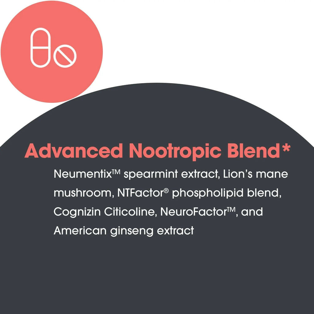 Allergy Research Group Advanced NeuroPlus - Nootropic Formula with Spearmint Extract, Lions Mane & Citicoline - Supports Working Memory Focus & Cognitive Function - 30 Servings - 90 Tablets - TrustMedUSA