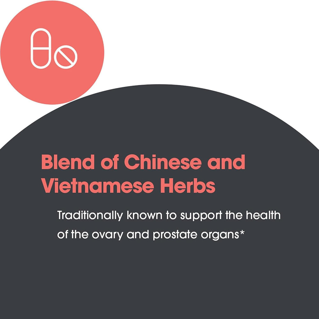 Allergy Research Group Healthy Prostate & Ovary - Traditional Chinese & Vietnamese Herbal Blend with Crinum Latifolium - Supports Reproductive Tissue & Immune Balance - 60 Servings - 180 Capsules - TrustMedUSA