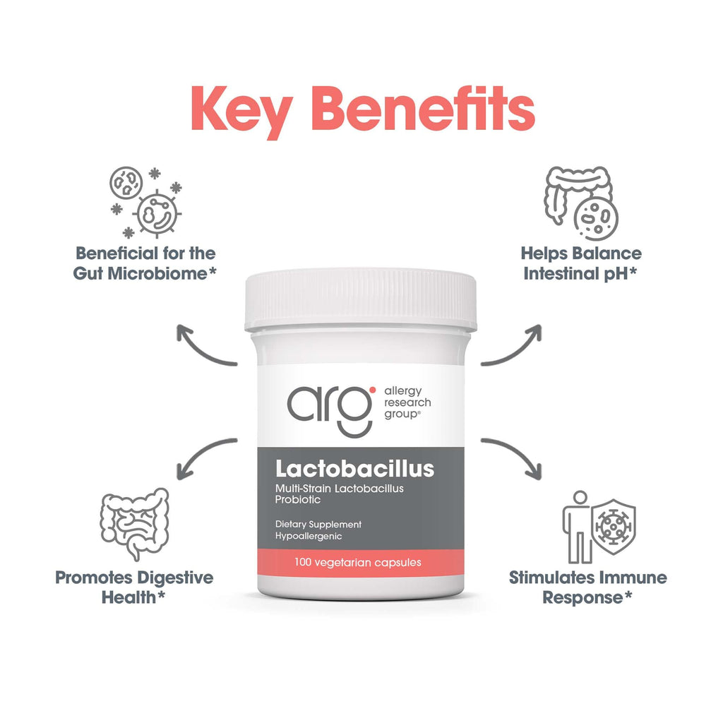 Allergy Research Group Lactobacillus Supplement - Probiotics for Men & Women, Digestive Health, Gut Health, Vegetarian Capsules - 100 Count - TrustMedUSA
