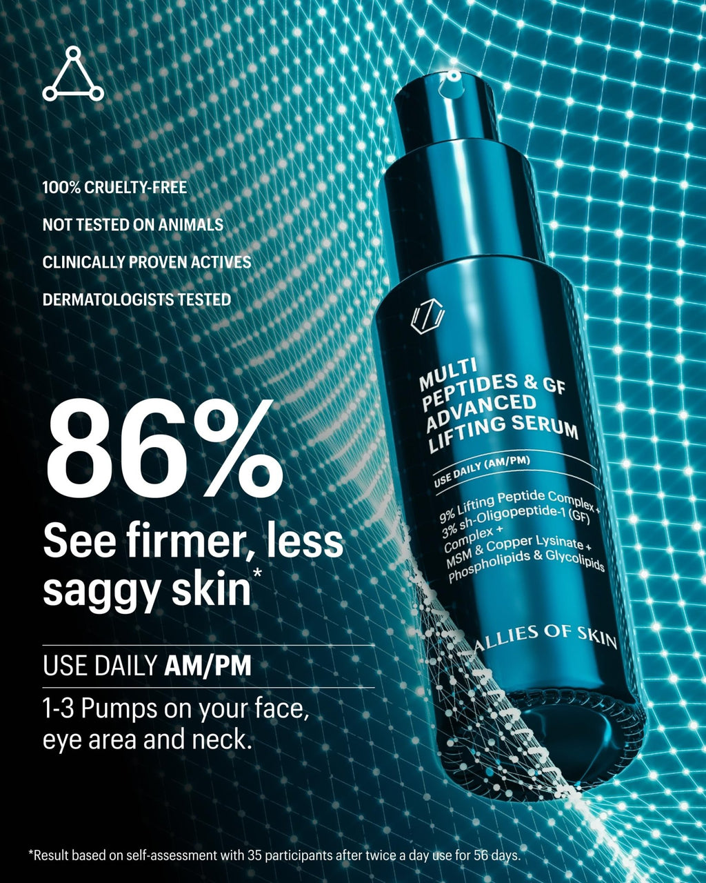 Allies of Skin Multi Peptides & Growth Factor Collagen Boosting Face Serum | Skin Tightening Anti-Aging Complex with 9% Peptides| Firms Sagging Skin & Visibly Reduces Wrinkles (1 oz) - TrustMedUSA