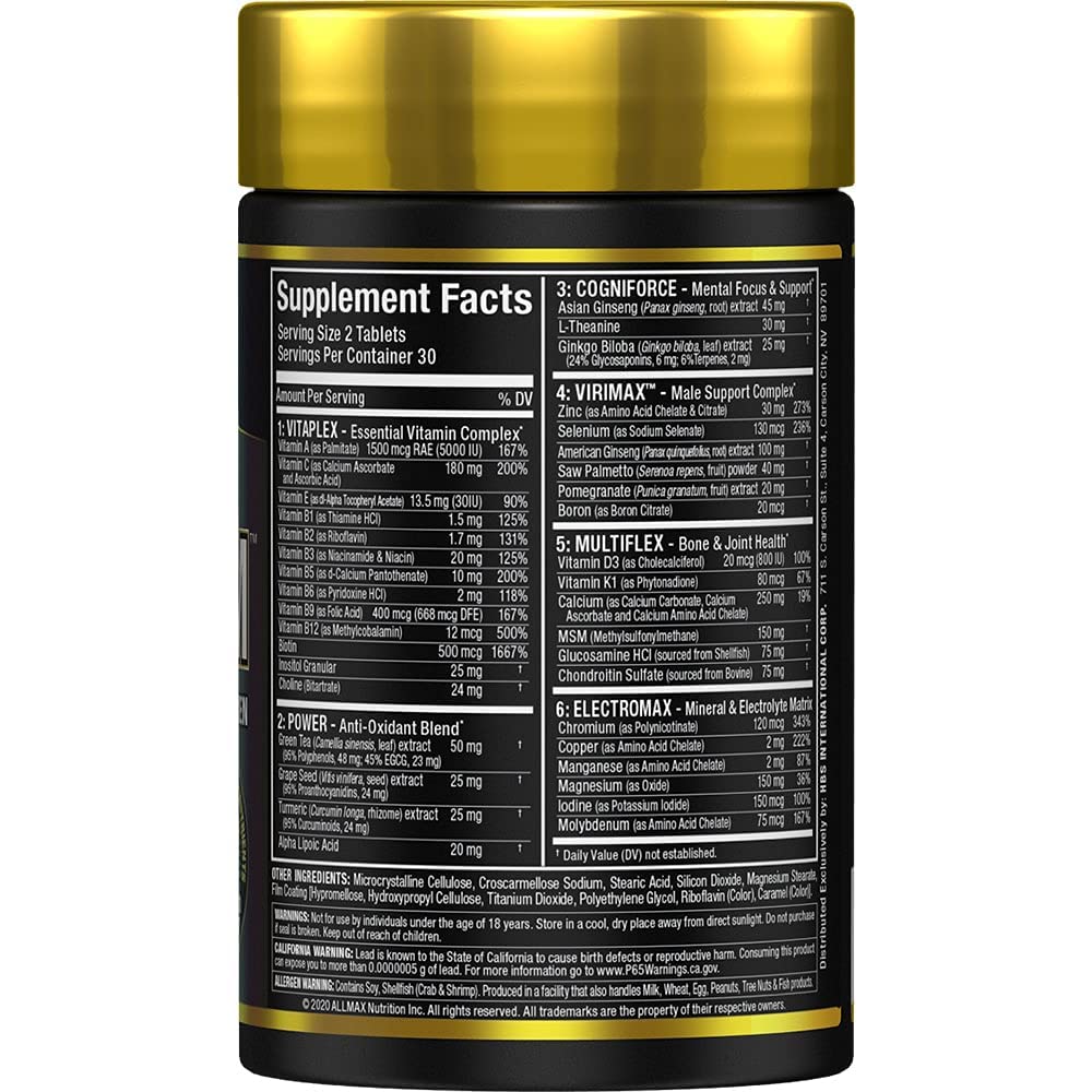 ALLMAX Nutrition Premium Vitaform, Performance Vitamin for Men, 60 Tablets - TrustMedUSA
