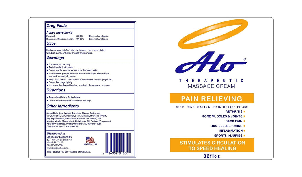 ALO Pain Relief Cream Therapy(32 oz with Pump) for Arthritis, Back Pain, Sciatica, Plantar Fasciitis, Tennis Elbow, Sore Muscles & Joints Inflammation - Working Out Aches, Acute Pain and Chronic Pain - TrustMedUSA
