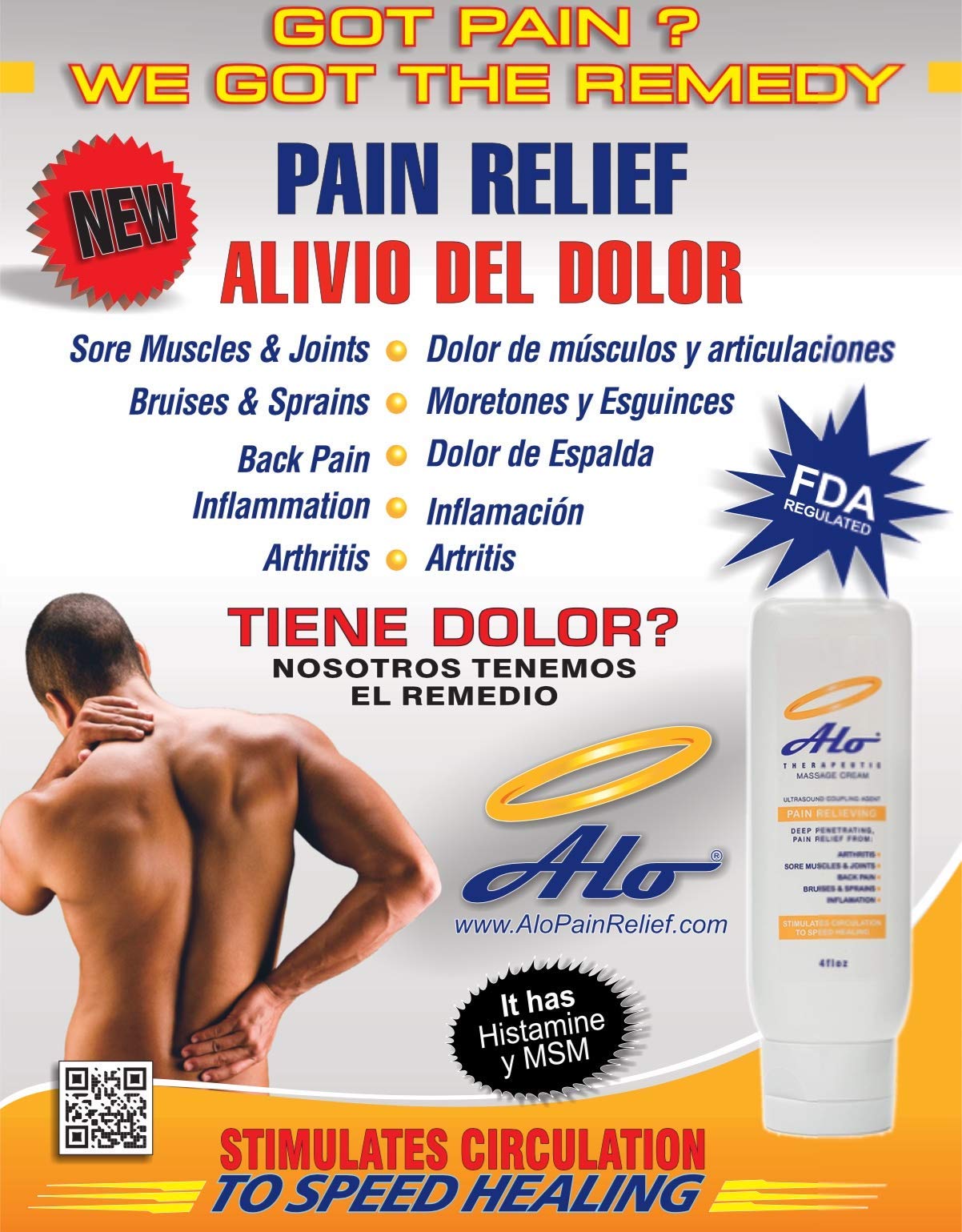 ALO Pain Relief Cream Therapy(32 oz with Pump) for Arthritis, Back Pain, Sciatica, Plantar Fasciitis, Tennis Elbow, Sore Muscles & Joints Inflammation - Working Out Aches, Acute Pain and Chronic Pain - TrustMedUSA