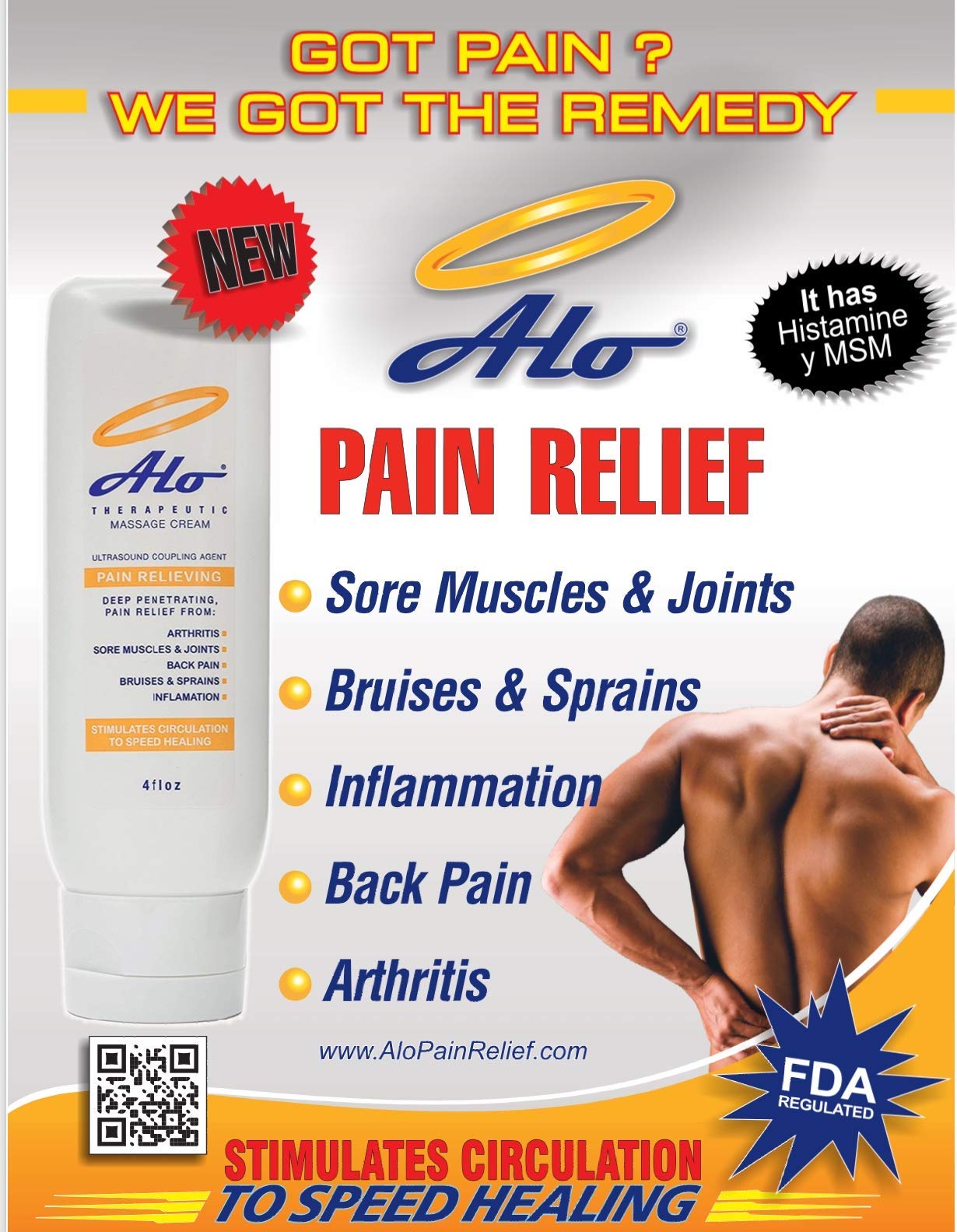 ALO Pain Relief Cream Therapy(32 oz with Pump) for Arthritis, Back Pain, Sciatica, Plantar Fasciitis, Tennis Elbow, Sore Muscles & Joints Inflammation - Working Out Aches, Acute Pain and Chronic Pain - TrustMedUSA
