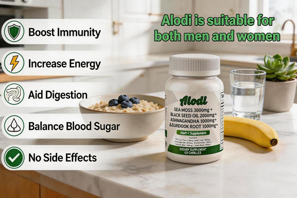 ALODI Super Seaweed Blend Supplement - Contains KSM-66 Ashwagandha, Black Seed Oil, Burdock Root, Kelp, Supports Digestion, Sleep, and Immune Health - TrustMedUSA