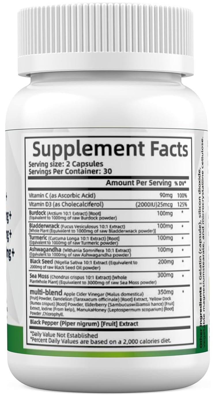 ALODI Super Seaweed Blend Supplement - Contains KSM-66 Ashwagandha, Black Seed Oil, Burdock Root, Kelp, Supports Digestion, Sleep, and Immune Health - TrustMedUSA
