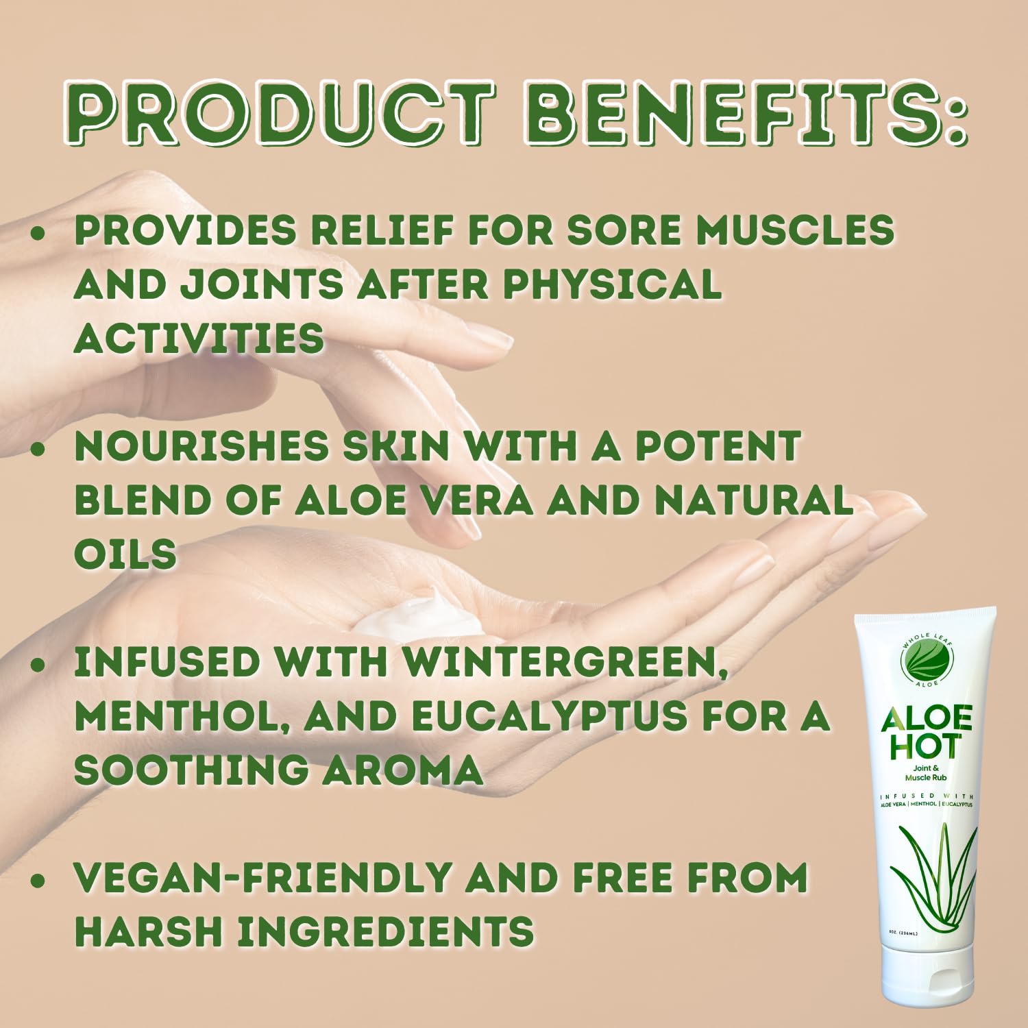 Aloe Hot Joint & Muscle Rub (8oz) - TrustMedUSA
