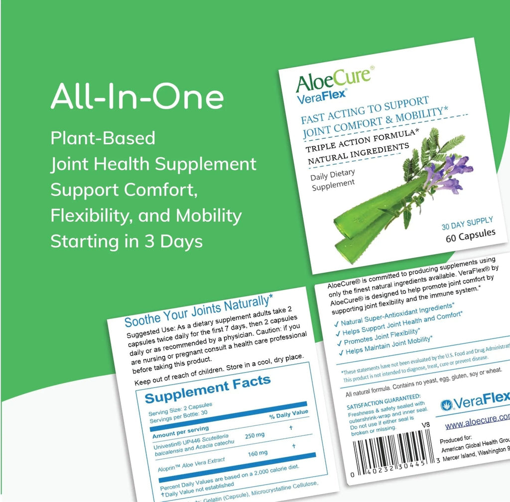 AloeCure VeraFlex Natural Joint Support Supplement with USDA Organic Aloe Vera - TrustMedUSA