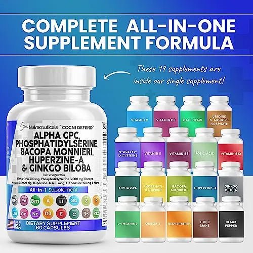 Alpha GPC Choline 300mg Phosphatidylserine 3000mg Bacopa Monnieri - TrustMedUSA