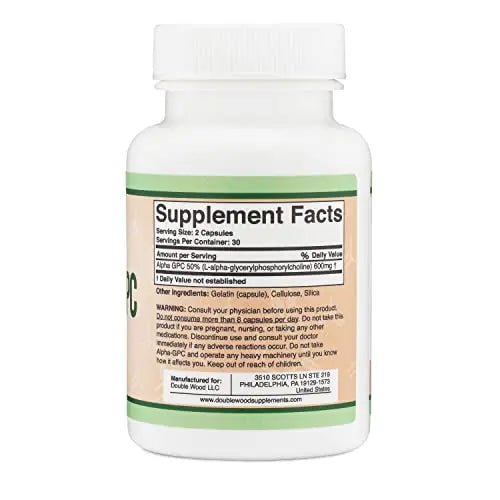 Alpha GPC Choline 600mg Capsules - Brain Support Supplement for Focus, Memory - TrustMedUSA