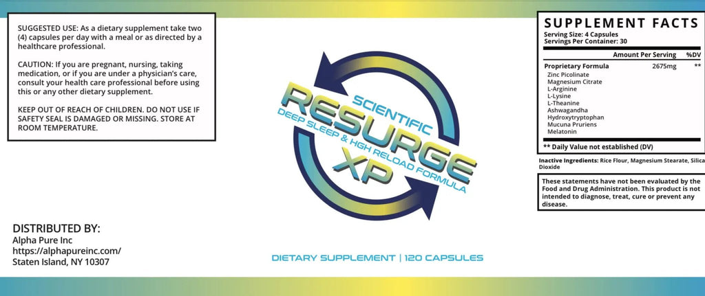 Alpha Pure Scientific Resurge XP Deep Sleep Support Formula 120 Capsules - TrustMedUSA