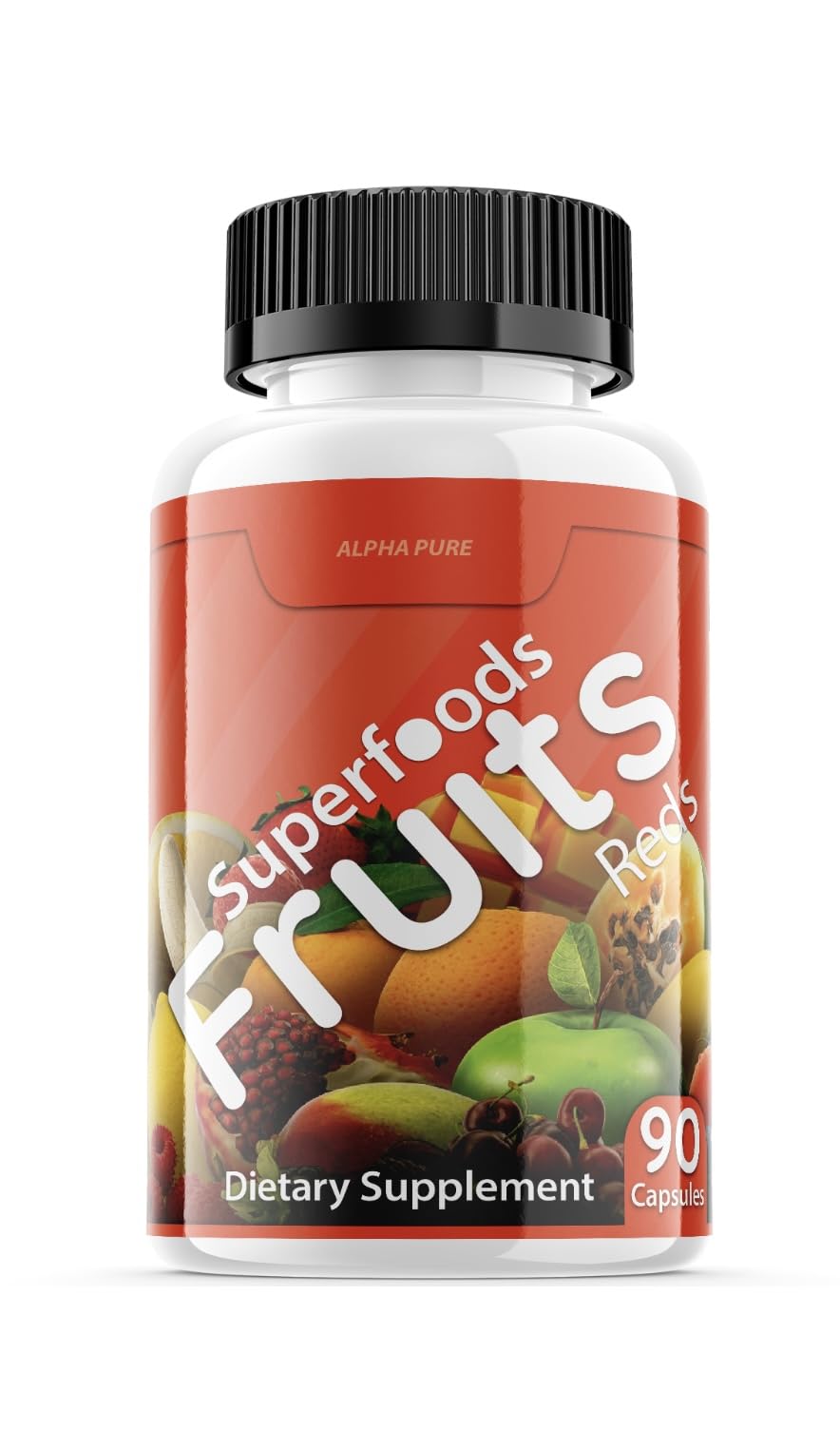 Alpha Pure Superfoods Reds Fruits and Greens 180 Capsules Vegetables Fruits and Veggies Superfood | Natural Balance of 90 Fruit Capsules, 90 Veggie Capsules for Men, Women Vitamins and Minerals - TrustMedUSA