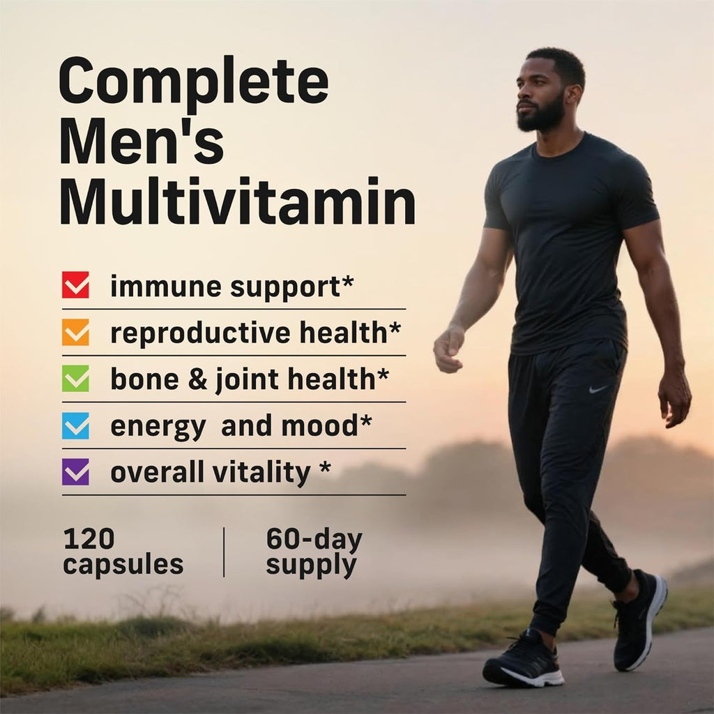 Alpha Tribe Multivitamin for Men with Sea Moss, Black Seed Oil, Ashwagandha, Turmeric, Bladderwrack, Burdock, Vitamin C, Elderberry, Manuka | Daily Vitamins & Minerals Supplement Capsules - 240 Count - TrustMedUSA