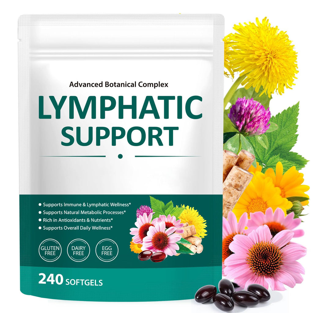 Alstaky Lymphatic Drainage Supplement - 240 Softgels, with Echinacea, Dandelion, and Burdock, Promotes Healthy Circulation & Fluid Balance, Lymph System Support Supplement for Women & Men - Maple Wellness Supplements
