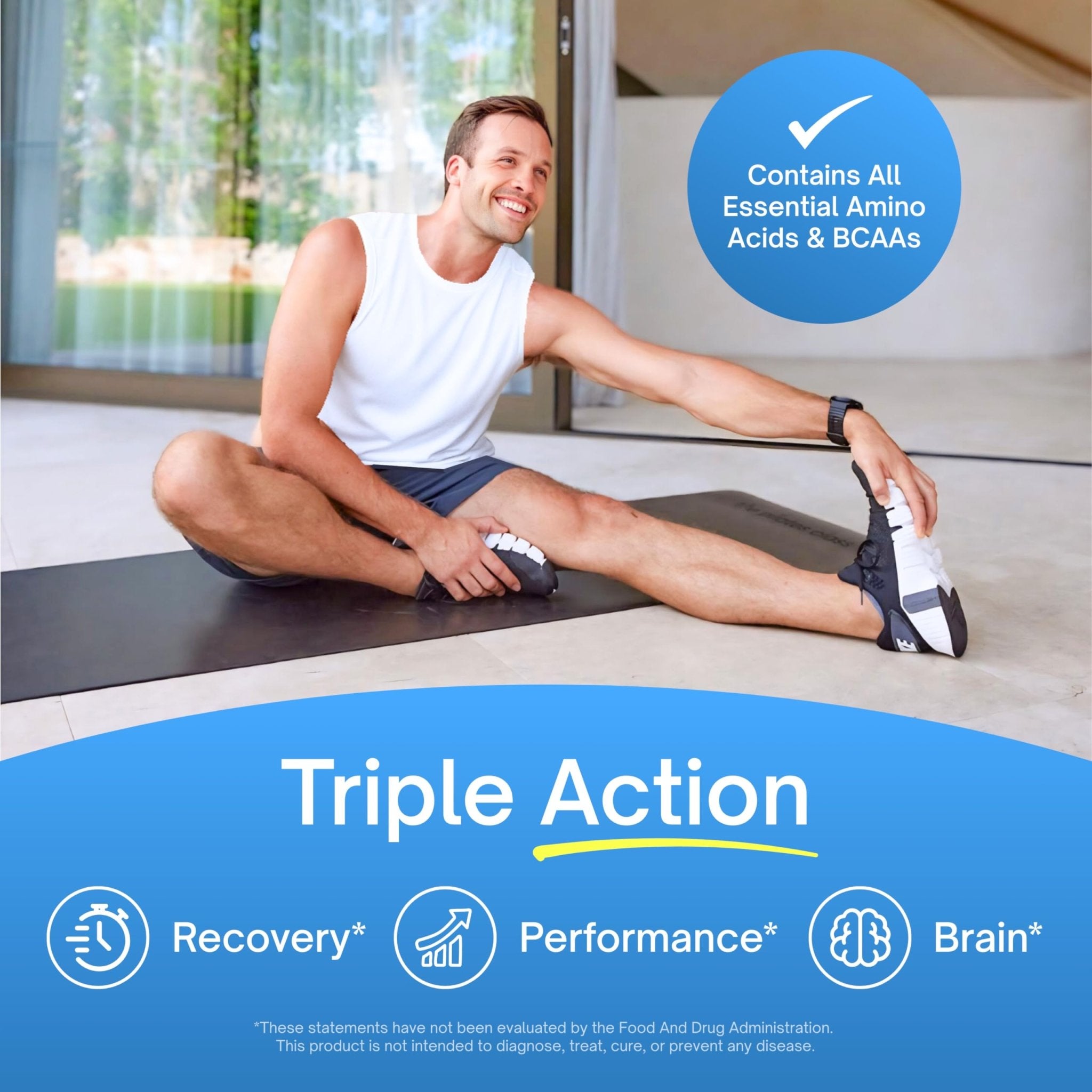 ALTAGAMMA Pure Amino Acids Complex - Protein for Pre/Post Workout, Energy & Muscle Recovery - 9 Essential Amino Acids Supplement (EAA) & BCAAs - Leucine, Lysine, L Tyrosine, L Arginine, 60 Capsules - TrustMedUSA
