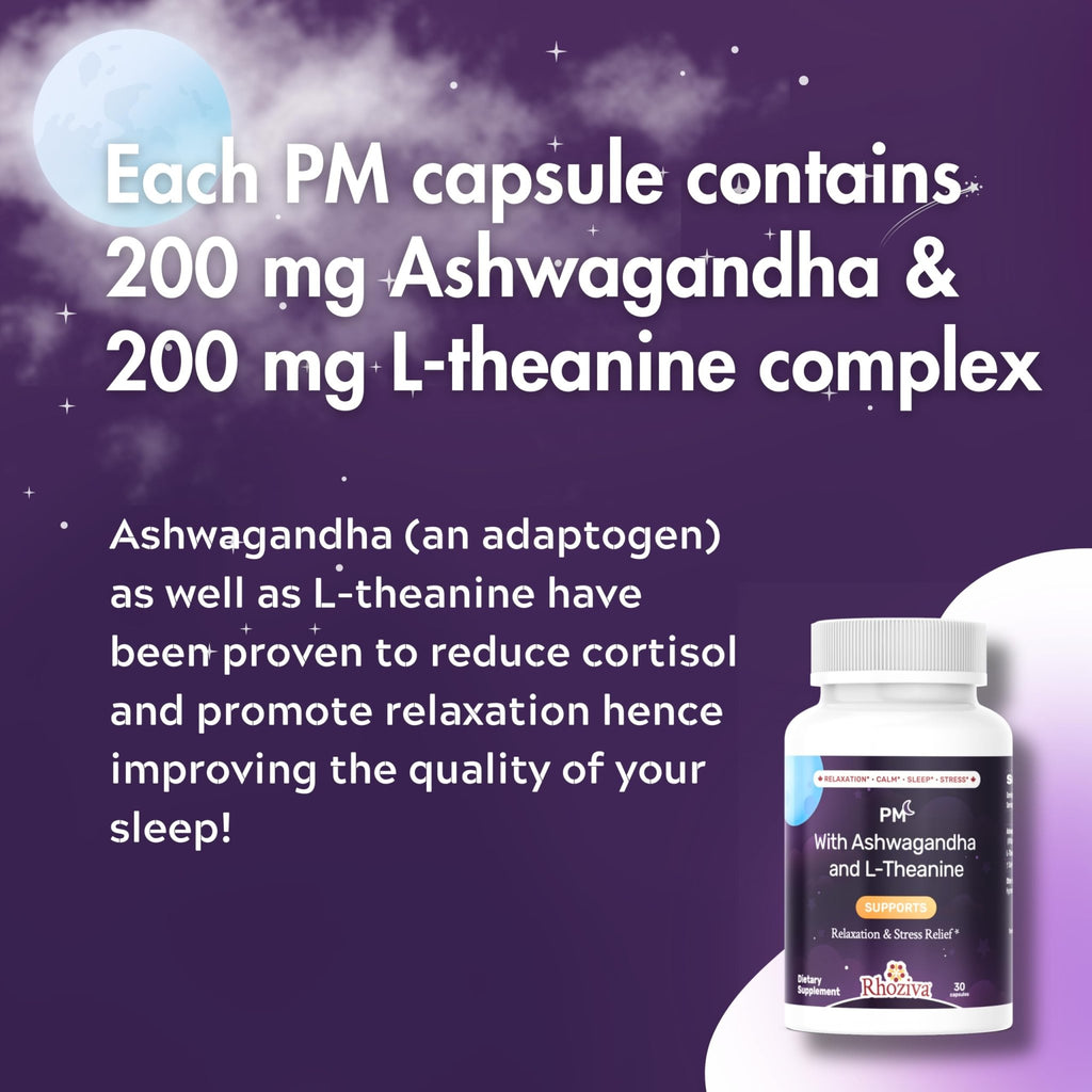 AM PM Multivitamin - Cortisol Supplements for Women and Men with L-Theanine, Ashwagandha - Rhodiola Rosea Supplement 200mg - Vitamin B Complex - Nootropics - Day and Night Vitamins for Women & Men - TrustMedUSA