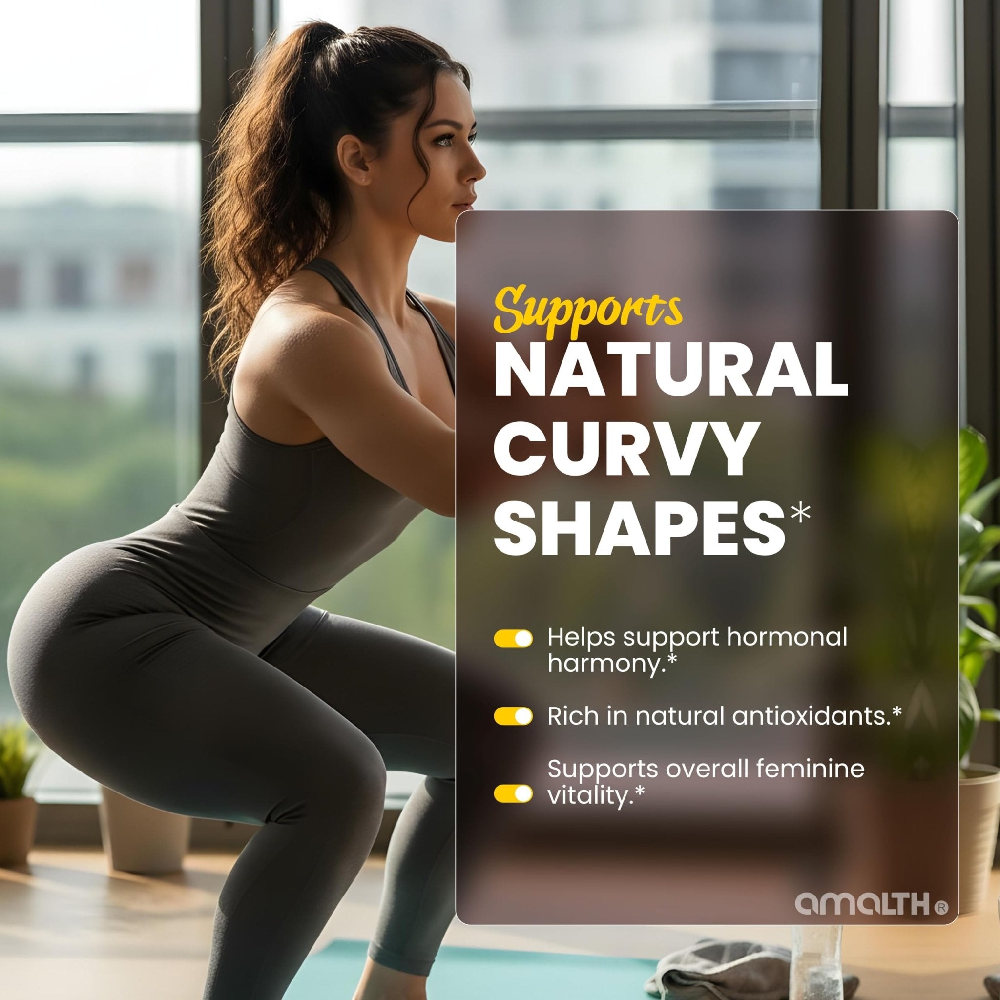 Amalth Aguaje Curves Capsule for Women 1000 mg- Extra Strength from Peru Natural Supplements- 120 Capsules Non- GMO Premium Quality Pills - TrustMedUSA