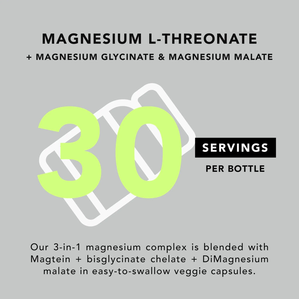 AMANDEAN Magtein Magnesium Complex. L-Threonate, Glycinate, Malate Triple Blend Chelated Magnesium Supplement. 90 Veggie Capsules. High Absorption Branded Ingredients. Brain Health, Sleep, Calm*. - TrustMedUSA