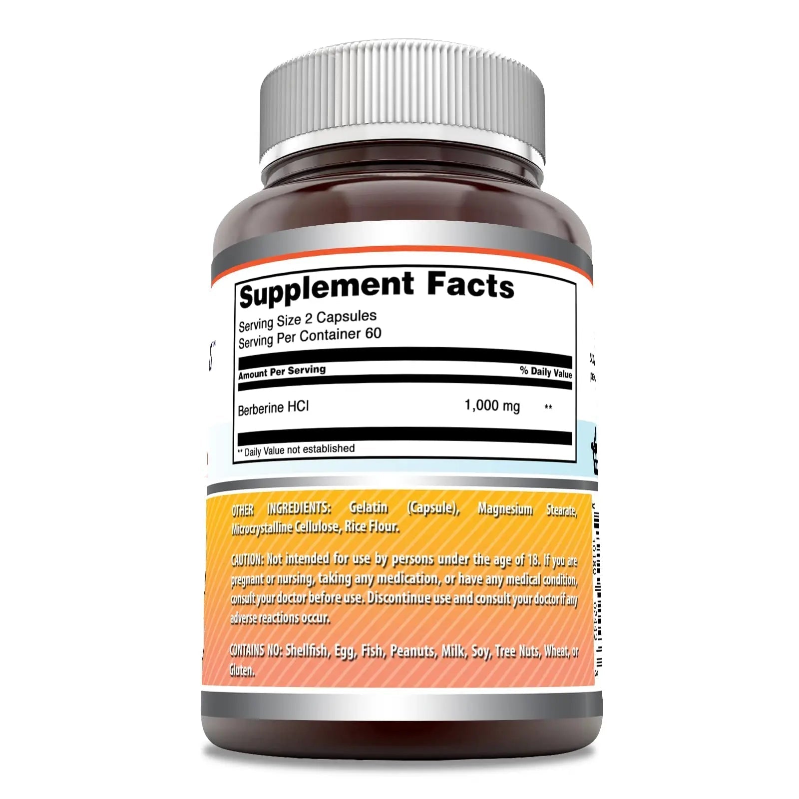 Amazing Formulas Berberine 1000mg Per Serving 120 Capsules Supplement | Non GMO - TrustMedUSA