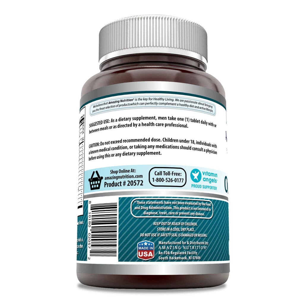 Amazing Formulas Men's One Multivitamin Supplement | Food Based | 150 Tablets | Perfect Blend of Vitamins, Minerals & Probiotics | Non-GMO | Gluten-Free | Made in USA - TrustMedUSA