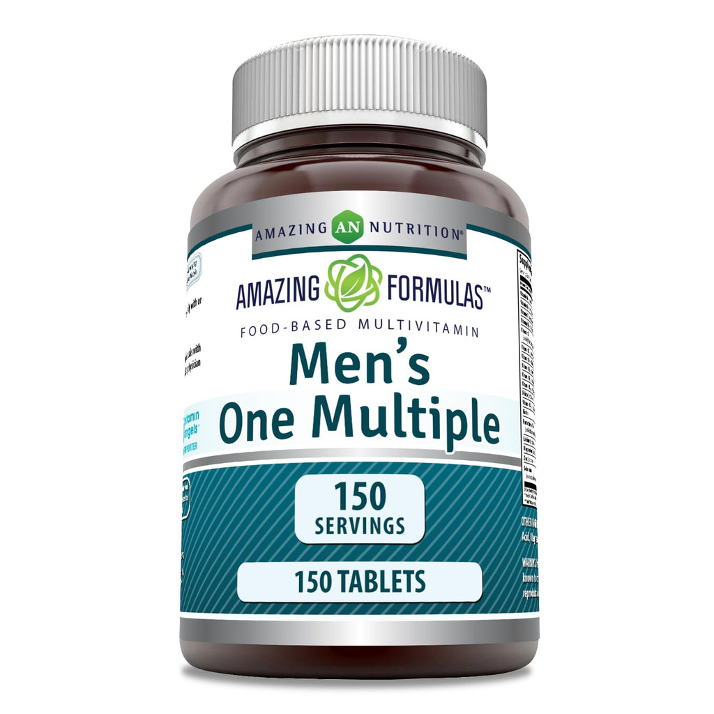 Amazing Formulas Men's One Multivitamin Supplement | Food Based | 150 Tablets | Perfect Blend of Vitamins, Minerals & Probiotics | Non-GMO | Gluten-Free | Made in USA - TrustMedUSA