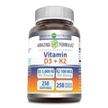 Amazing Formulas Vitamin D3 5000 IU with Vitamin K2 100 Mcg| 250 Veggie Capsules - TrustMedUSA