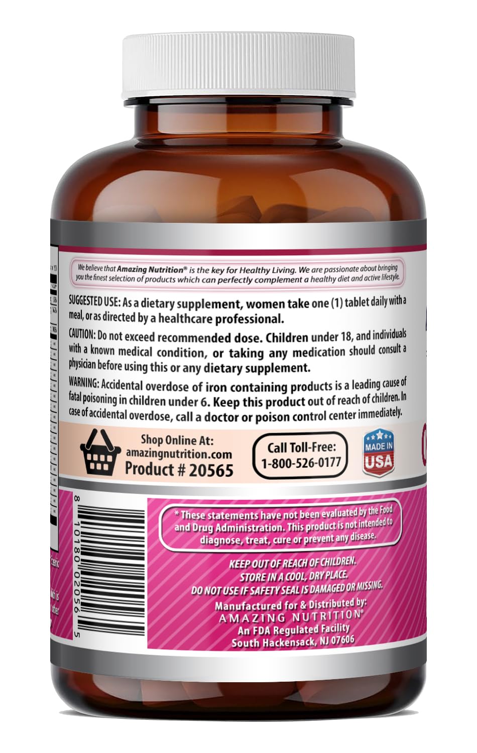 Amazing Formulas Women's One Multivitamin | Food Based | 150 Tablets, 5 Month Supply | Complete Blend of 40 Vitamins, Minerals & Probiotics Supplements | Non-GMO | Gluten-Free | Made in USA - TrustMedUSA