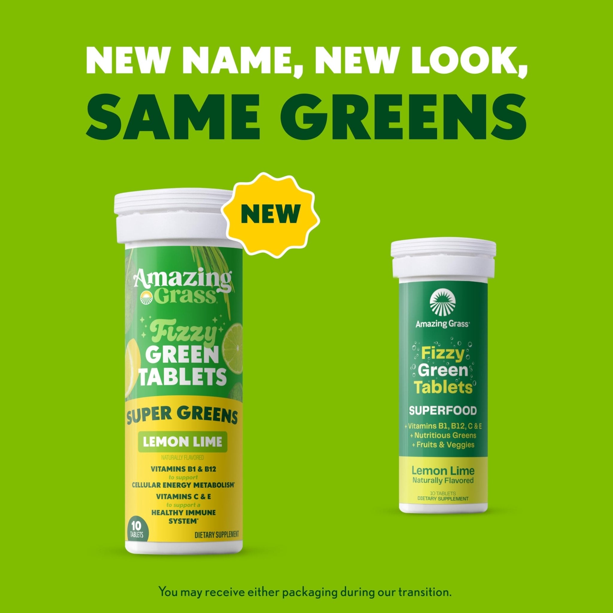 Amazing Grass Effervescent Tablets: Green Superfood Water Flavoring Tablet with Antioxidants & Alkalizing Greens, Lemon Lime, 60 Count - TrustMedUSA