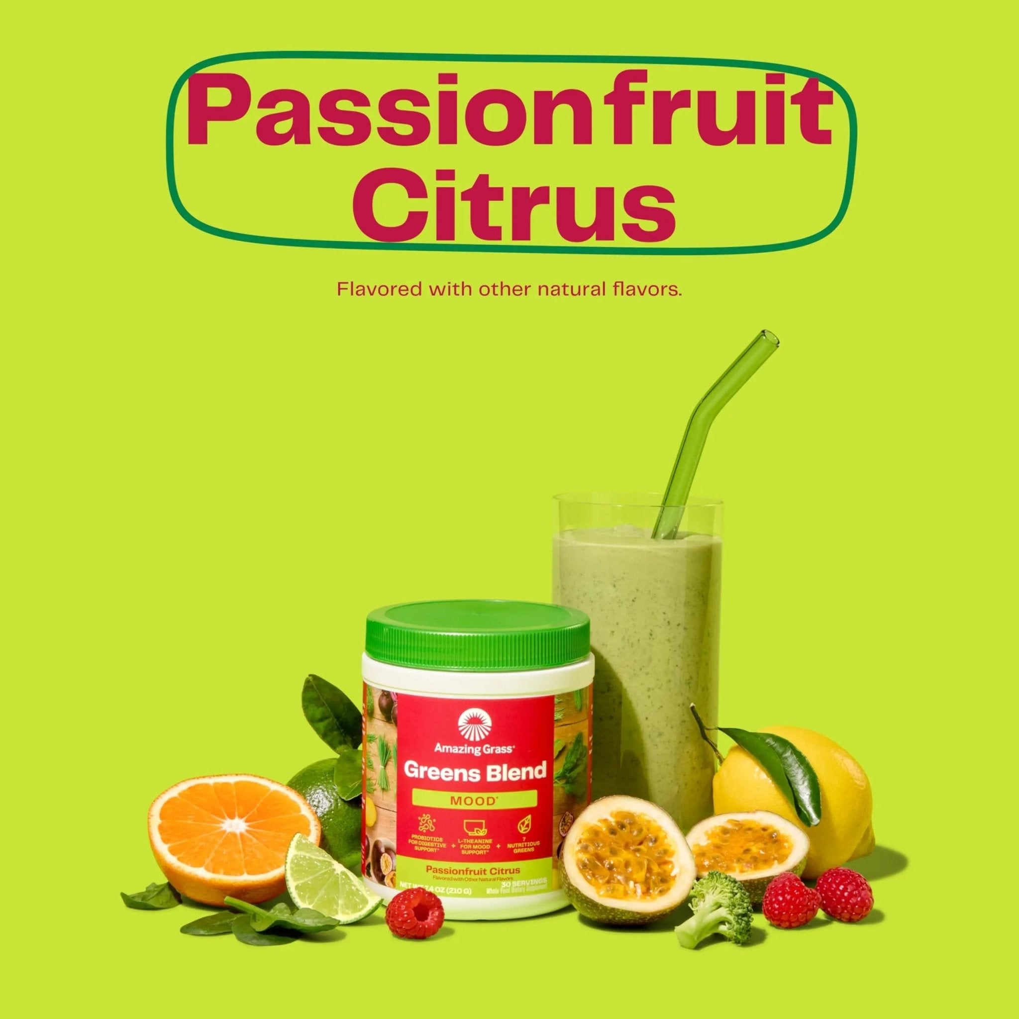 Amazing Grass Greens Blend Mood: Super Greens Powder Smoothie Mix for Mood, Relaxat - TrustMedUSA