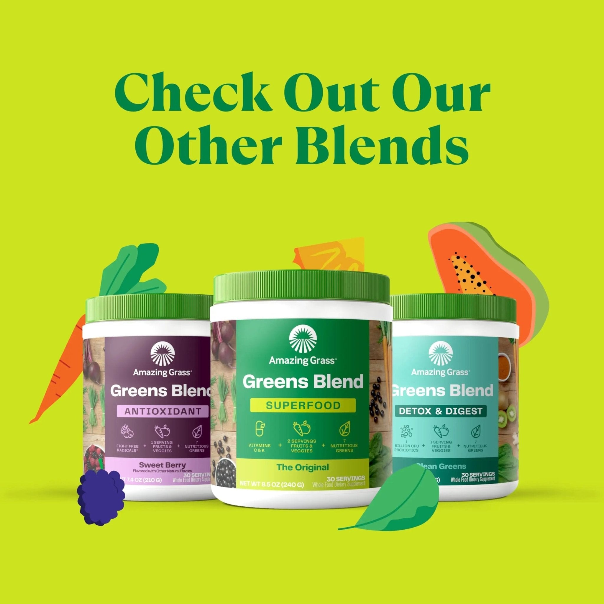 Amazing Grass Greens Blend Mood: Super Greens Powder Smoothie Mix for Mood, Relaxat - TrustMedUSA