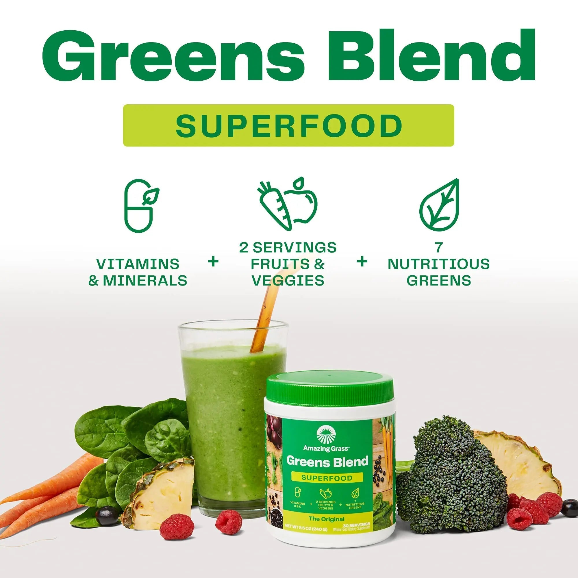 Amazing Grass Greens Blend Superfood: Super Greens Powder Smoothie - TrustMedUSA