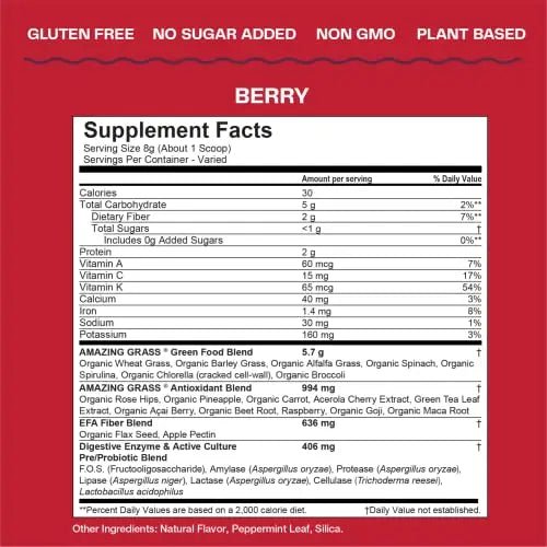 Amazing Grass Greens Blend Superfood: Super Greens Powder Smoothie Mix with Organic - TrustMedUSA