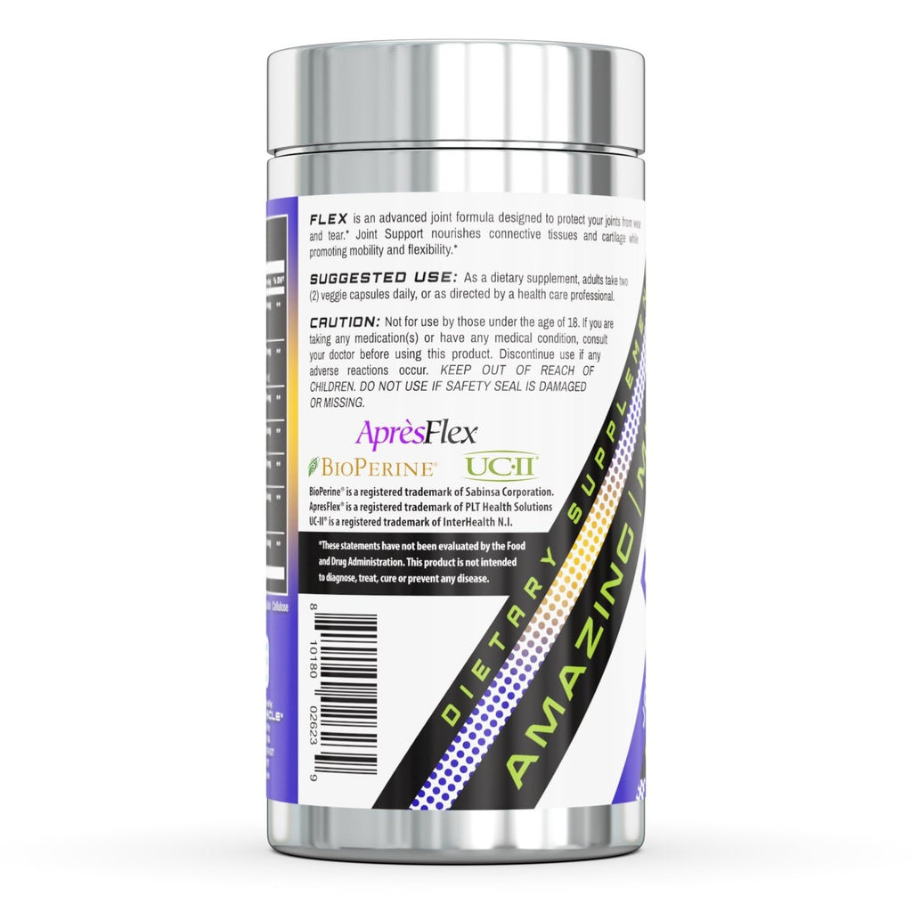 Amazing Muscle Flex Advanced Formula Supplement | Contains: Turmeric Extract, BioPerine, White Willow & More | Vegetarian Capsules | Non-GMO | Gluten-Free | Made in USA (1 Pack | 60 Count) - TrustMedUSA