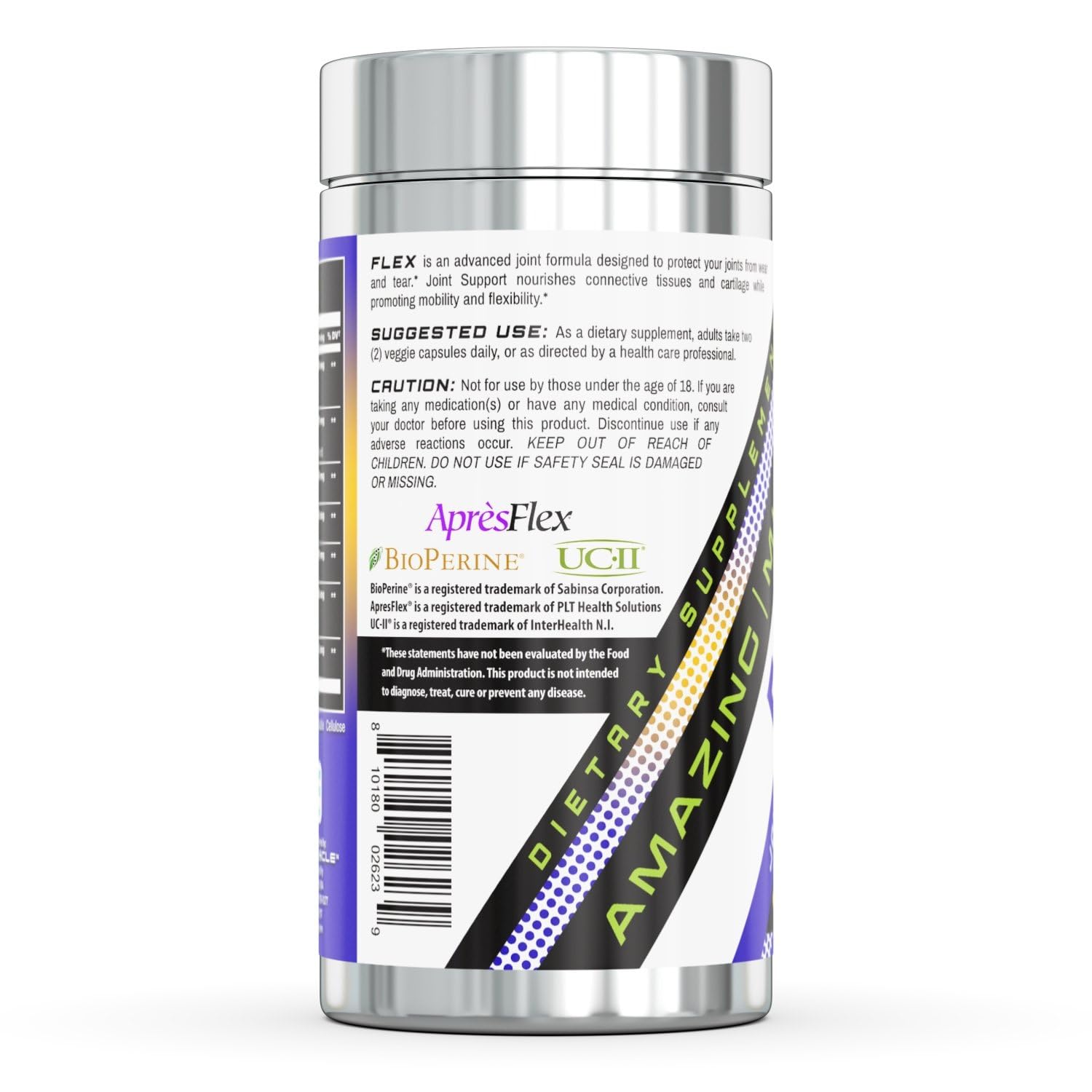 Amazing Muscle Flex Advanced Formula Supplement | Contains: Turmeric Extract, BioPerine, White Willow & More | Vegetarian Capsules | Non-GMO | Gluten-Free | Made in USA (1 Pack | 60 Count) - TrustMedUSA