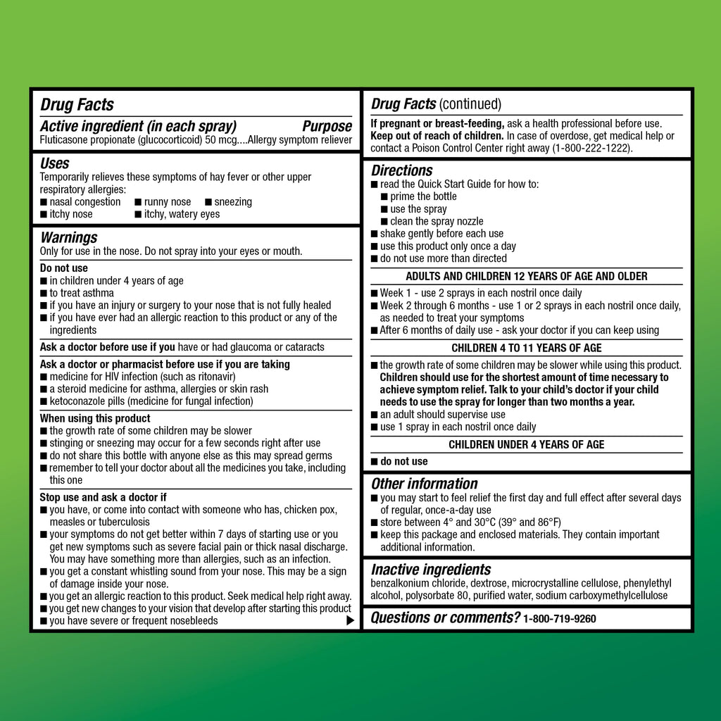 Amazon Basic Care 24-Hour Allergy Relief Nasal Spray, Fluticasone Propionate (Glucocorticoid), 50 mcg, Full Prescription Strength, Non-Drowsy, 0.62 Fl Oz - Maple Wellness Supplements