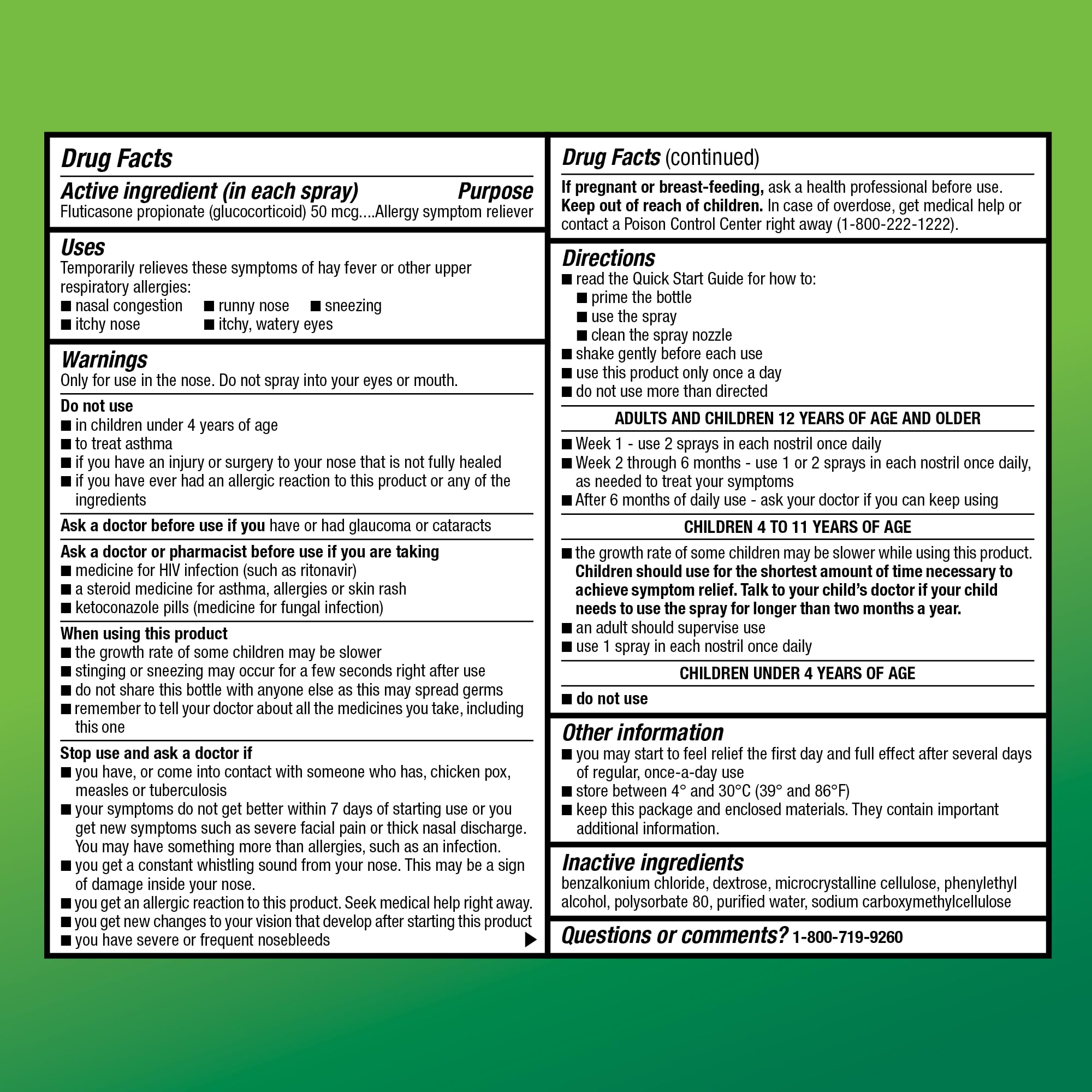 Amazon Basic Care 24-Hour Allergy Relief Nasal Spray, Fluticasone Propionate (Glucocorticoid), 50 mcg, Full Prescription Strength, Non-Drowsy, 0.62 Fl Oz - Maple Wellness Supplements