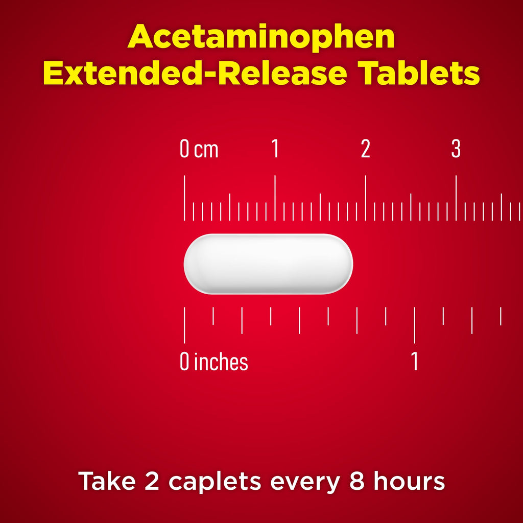 Amazon Basic Care Acetaminophen Extended-Release Tablets, 650 mg, Pain Reliever, Fever Reducer, Arthritis Pain, Headache, Backache, Menstrual Pain, 400 Count - Maple Wellness Supplements