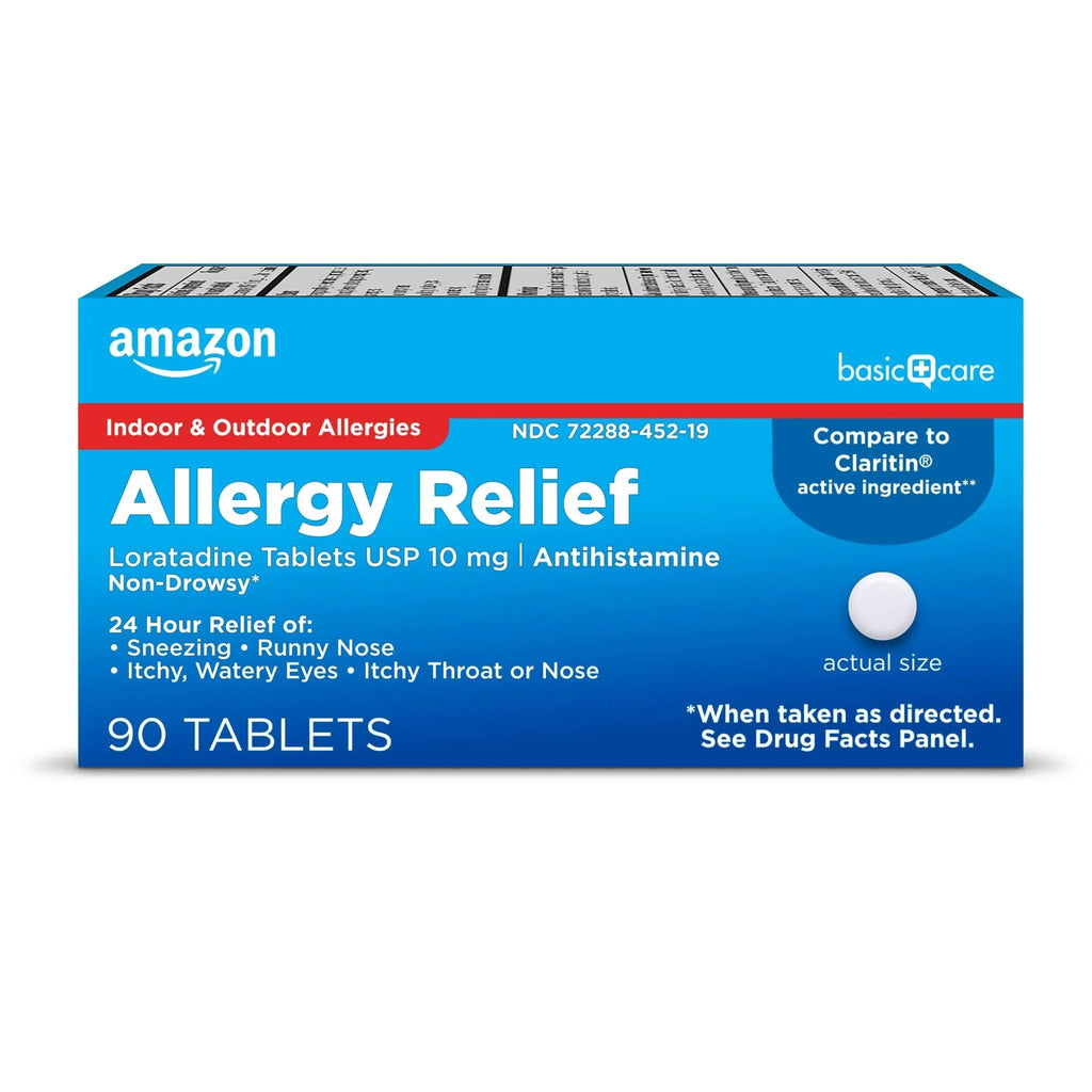 Amazon Basic Care Allergy Relief Loratadine Tablets 10 mg, 90 Count - TrustMedUSA
