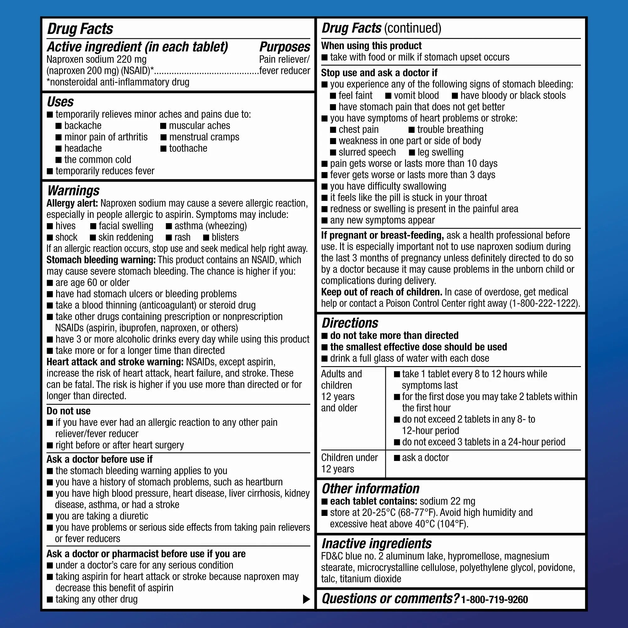 Amazon Basic Care Back and Muscle Pain, 220 mg Naproxen Sodium Tablets, 12-Hour Pain Relief, Headache, Arthritis, Menstrual Cramps, Fever Reducer, 90 Count - TrustMedUSA