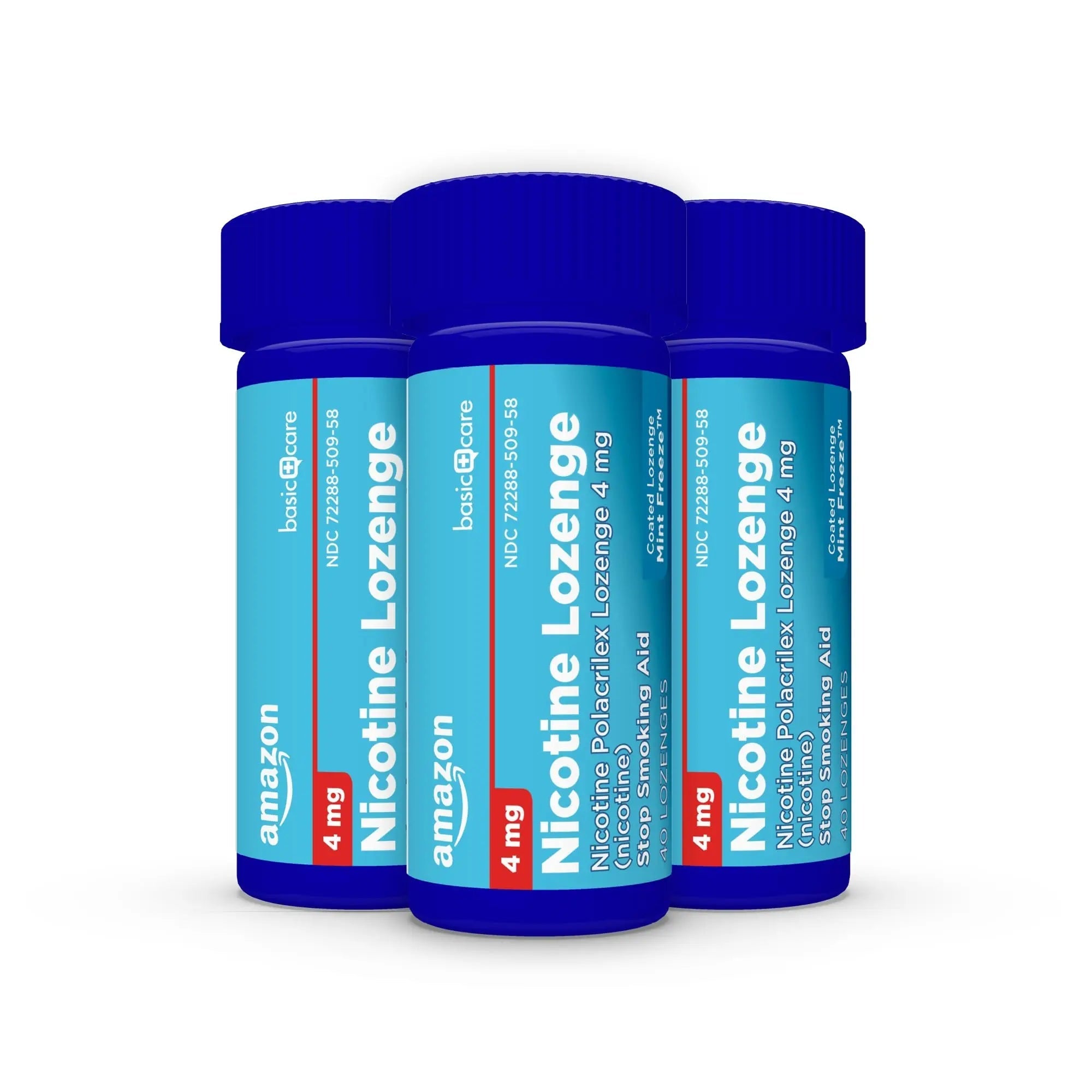Amazon Basic Care Coated Ice Mint Nicotine Polacrilex Lozenges, 4 mg, Stop Smoking Aid, 120 Count - TrustMedUSA