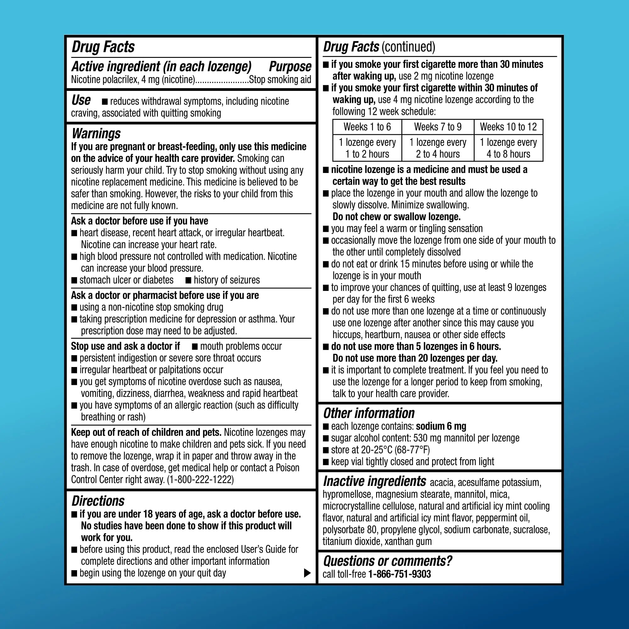 Amazon Basic Care Coated Ice Mint Nicotine Polacrilex Lozenges, 4 mg, Stop Smoking Aid, 120 Count - TrustMedUSA