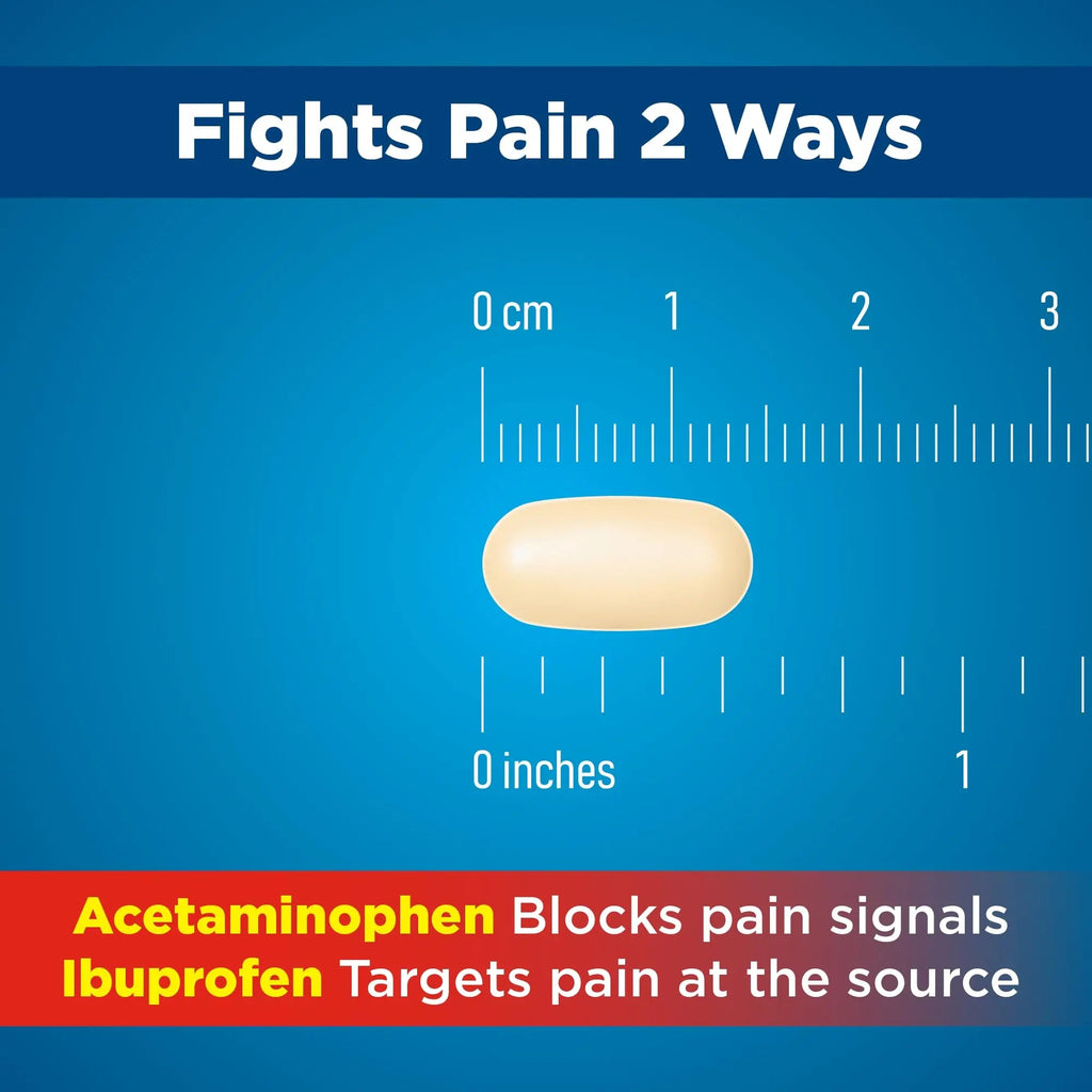 Amazon Basic Care Dual Action Acetaminophen 250 mg and Ibuprofen (NSAID) 125 mg Tablets, Pain Reliever for Headache, Backache, Menstrual Pain, Arthritis Pain Relief, 216 Count - TrustMedUSA