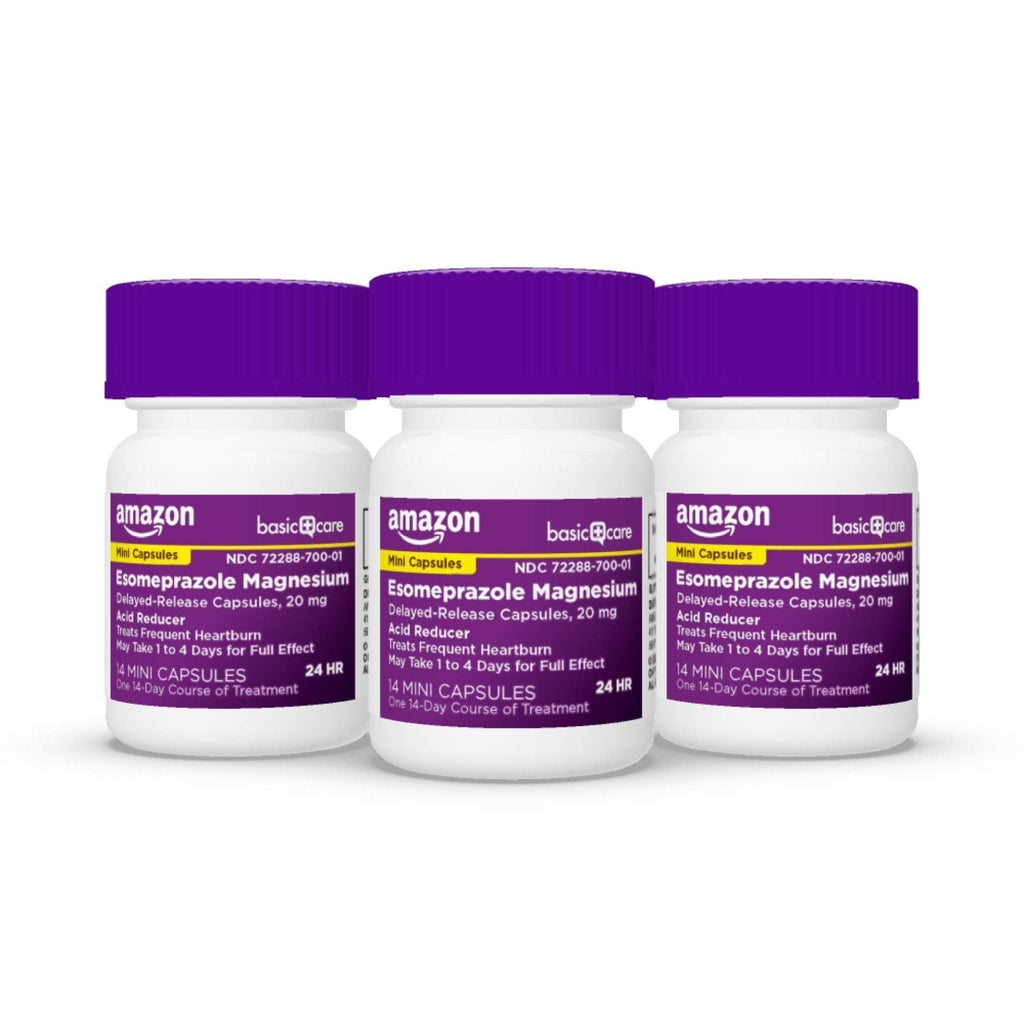 Amazon Basic Care Esomeprazole Magnesium Delayed-Release Mini Capsules, 20 mg, Acid Reducer, 24 Hour Heartburn Medicine, 42 Count - Maple Wellness Supplements