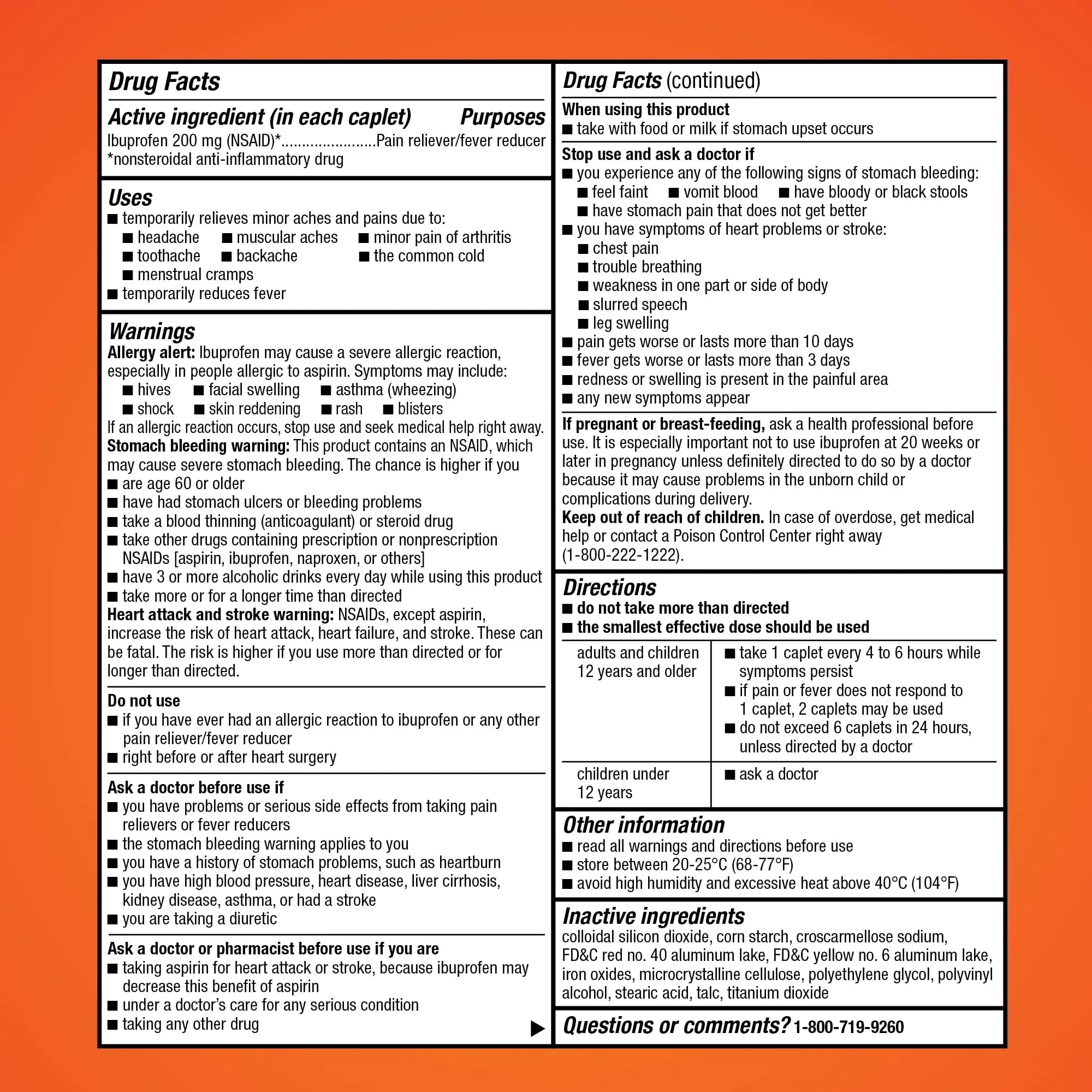 Amazon Basic Care Ibuprofen Tablets, 200 mg, Pain Reliever/Fever Reducer for Headache, Backache, Menstrual Pain and Body Aches, 100 Count - TrustMedUSA